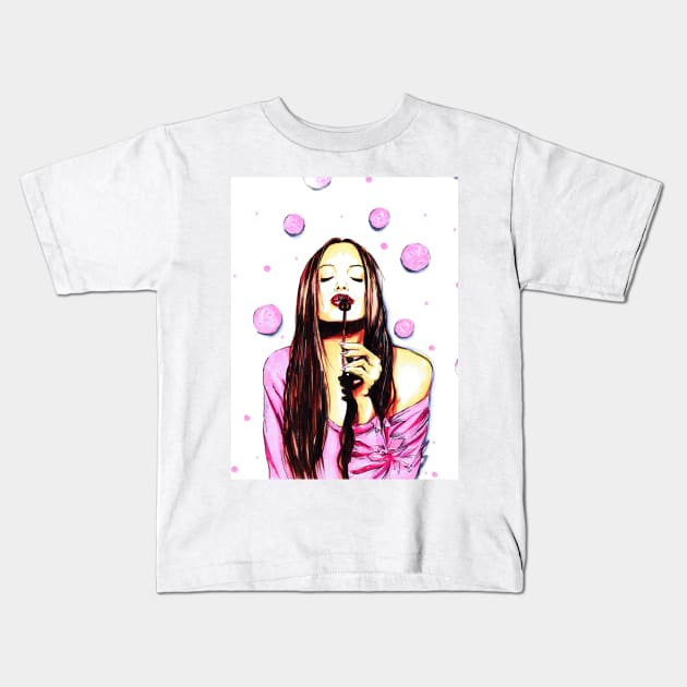 Angelina Jolie Kids T-Shirt by Svetlana Pelin